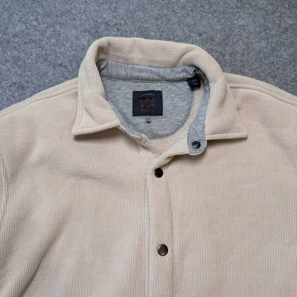 Copper & Oak Mens Tan Corduroy Sherpa Lined Shirt Jacket L Khaki 1735715